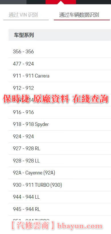 【保时捷Porsche在线查询】4S原厂 电路图 维修 配件 拆卸 安装 故障 保养 车辆信息 模块数据 资料查询